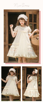 taobao agent [Dream and Treasure Spot] National Brand LOLITA Jianyuan Annie's Covenant Castle Flower Short Sleeve OP