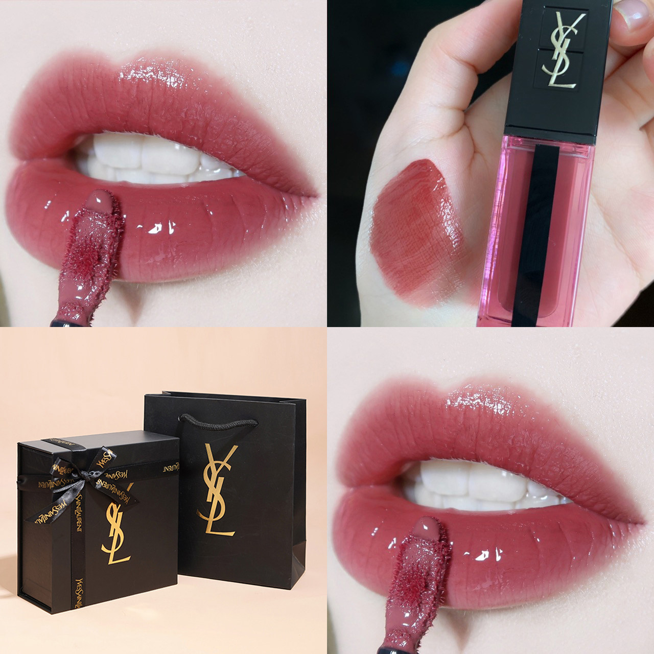 ysl圣罗兰水光唇釉613610黑管416粉金粉管唇釉202207211214