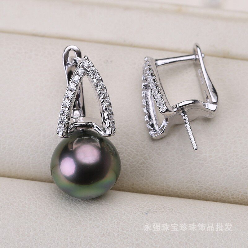 DIY ювелирные аксессуары S925 стерлинговое серебро Reba pearl серьги с пряжкой для ушей аксессуары для серег полуфабрикаты ручной работы Изображение 1
