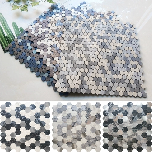 Простая гексагональная шестиугональная алюминиевая пластиковая панель сами -транспортируемая мозаичная фоновая наклейка на стенах кухонная плитка серая реконструкция