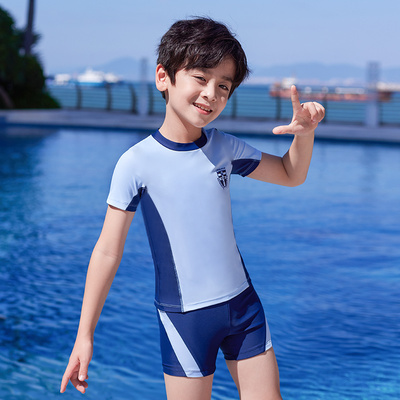 儿童泳衣分体男童中大童青少年男孩游泳衣夏2023新款泳装泳裤套装