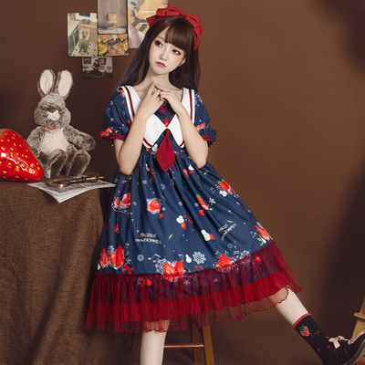 taobao agent Soft strawberry, dress, shirt, Lolita style, for girls, Lolita OP, Lolita Jsk