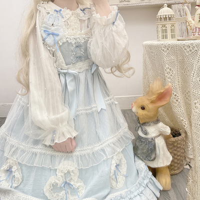 taobao agent Original Rabbit Alice Lolit Lolit Cute Rabbit Sar Shirt Shirt with a JSK suspender Lolita dress