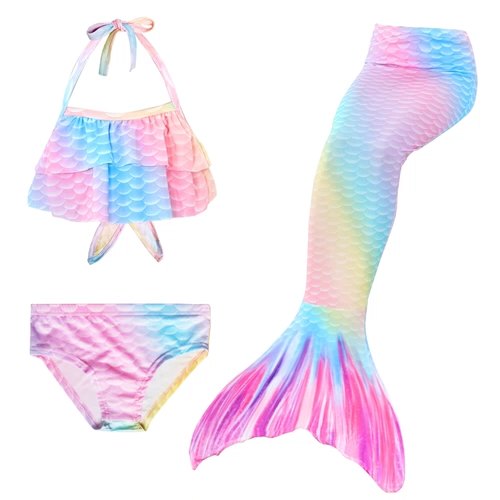 Детский купальник, наряд маленькой принцессы, раздельный комплект для девочек, крой «рыбий хвост»