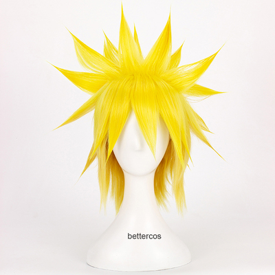 taobao agent Naruto wig Four -generation meson Feng Shui Gate lemon yellow fluffy and short hair cos wig B363