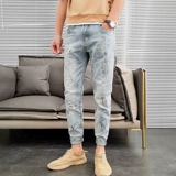 Джинсы для отдыха, эластичные штаны, с вышивкой, коллекция 2023