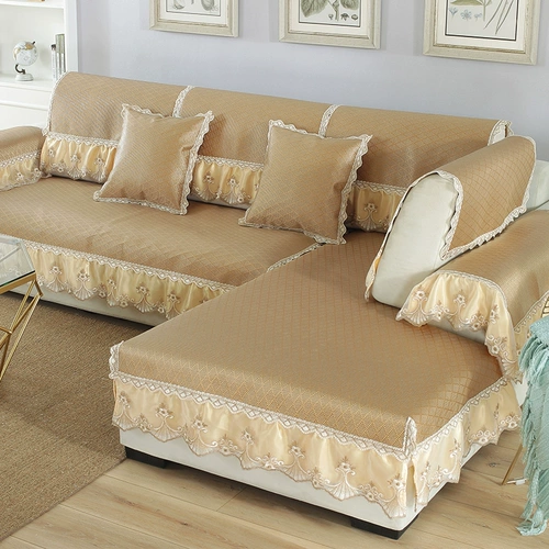 Диван, летний нескользящий коврик, шелковая современная подушка