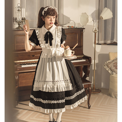 taobao agent Genuine cute apron, dress with sleeves, Lolita style, cosplay, with short sleeve, long sleeve