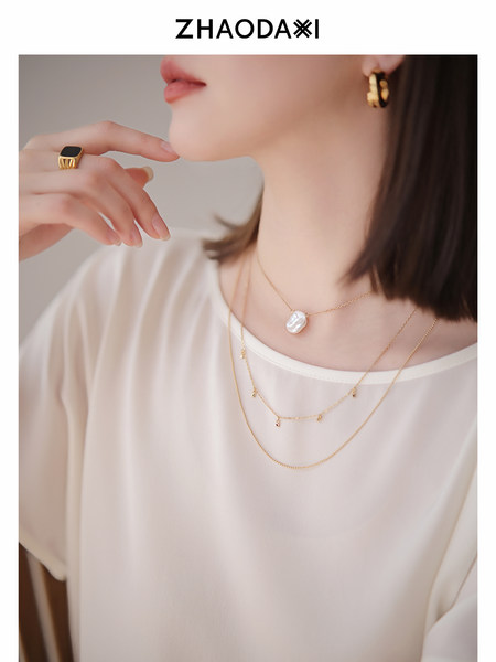 Планетарное натуральное ожерелье из жемчуга, 10mm, серебро 925 пробы