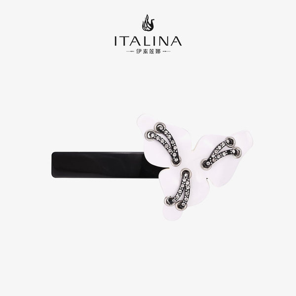 [[[[[[[[[[[[[[[[ необязательный 】Италина Италина аксессуары для волос женский черный белый бант Горизонтальный клип хвощ лесной Зажимают волосы изменять папка