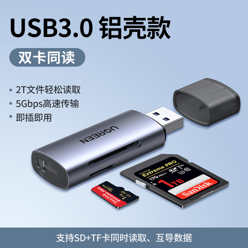 Картридер Green Link CM185 многофункциональный USB/Type-C для SD и TF карт