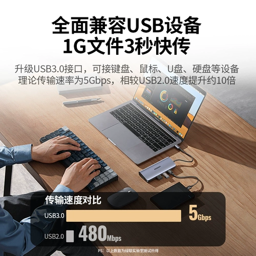 Typec расширяет Dock Green Connection Multi -Interface USB HDMI