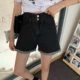 Thu / Đông 2021 hương vị retro cổ điển mới của Hồng Kông túi sexy hông cao cạp cao mỏng cạnh thô quần short denim quần nóng quần phụ nữ - Quần jean
