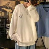 Трендовый жилет, базовый приятный телу демисезонный трикотажный динозавр без рукавов, оверсайз, V-образный вырез, увеличенная толщина