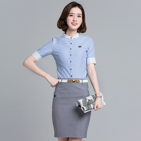 职业装女装套装夏装短袖工装正装气质美容师酒店前台工作服套装