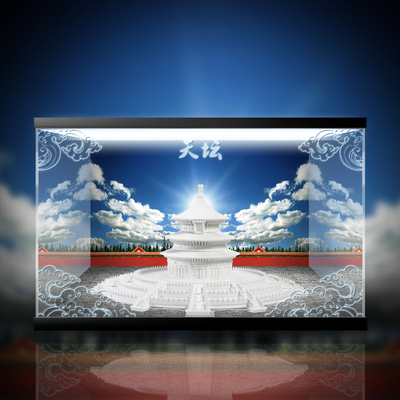 taobao agent [Can't move] Xiaomi Millennium Tennons created a building block pray for the year of the Chinese architectural model dedicated display box