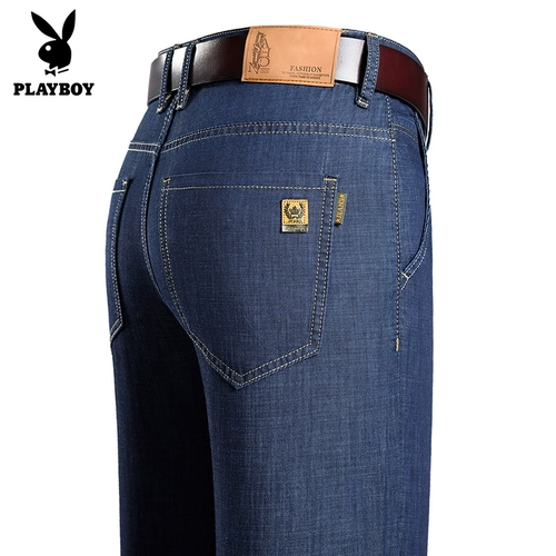 Playboy, джинсы, ультратонкие тонкие эластичные шелковые штаны, свободный прямой крой