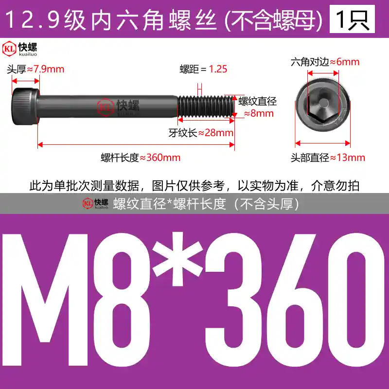 Vít lục giác mở rộng cấp 12.9 M4M5M6M8M10M12M14M16M24*100-400 bu lông đầu cốc