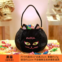 Бархатный пакет-черный кот