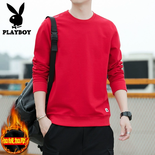 Playboy, толстовка, флисовый демисезонный лонгслив для отдыха, футболка, 2022, в корейском стиле