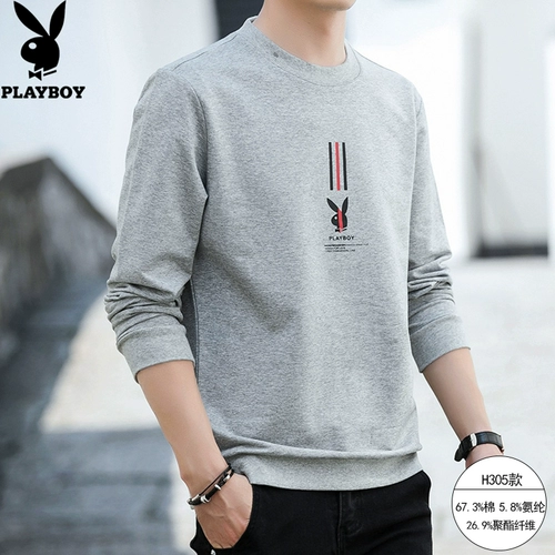 Playboy, толстовка, флисовый демисезонный лонгслив для отдыха, футболка, 2022, в корейском стиле