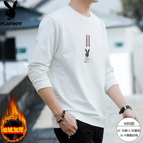 Playboy, толстовка, флисовый демисезонный лонгслив для отдыха, футболка, 2022, в корейском стиле
