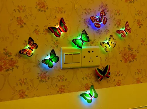 Креативный разноцветный светодиодный ночник с бабочкой, настенное бра, игрушка