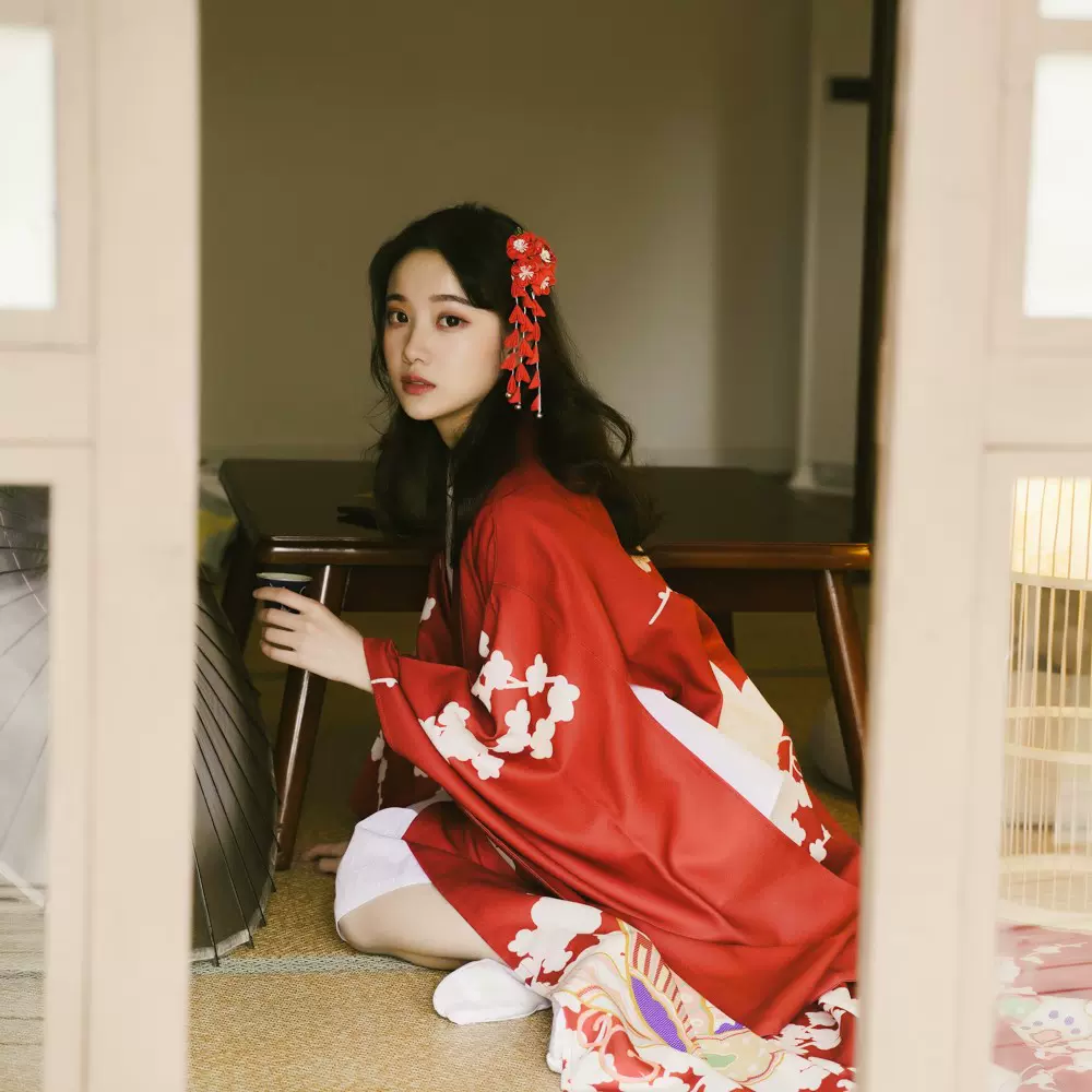出租 振袖和服改良女日式中国风正装传统女装拍照浴衣日本神明
