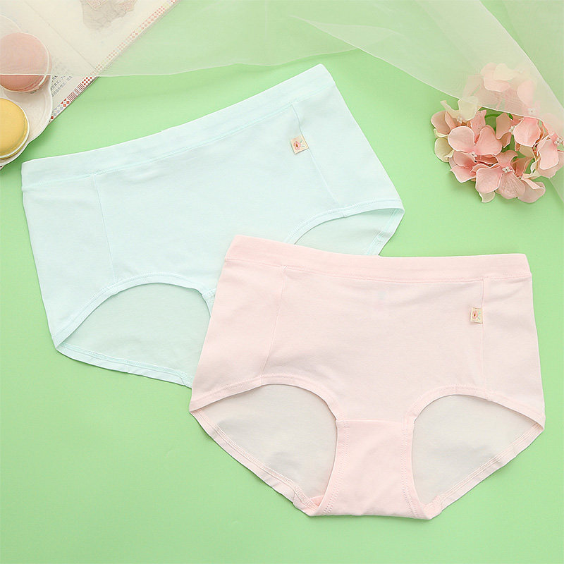 3条包邮百伶百俐纯棉中腰平角裤透气少女内裤大码薄款学生四角裤