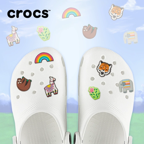 Tmall, crocs, креативные кроксы, комплект, пляжная обувь, тапочки в стиле Crocs, DIY, для влюбленных