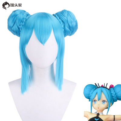 taobao agent Steamed Bun Home COS Wig V Home Miku Hatsune Miku Future Rabbit Girl COS Black Rabbit Ver Anime Loli wig