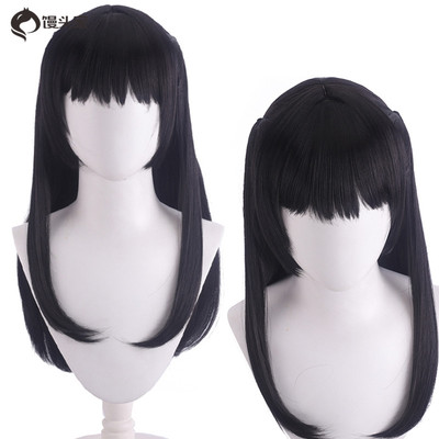 taobao agent Cosplay cosplay wig refers to black -shaped simulation scalp top body double ponytail shape