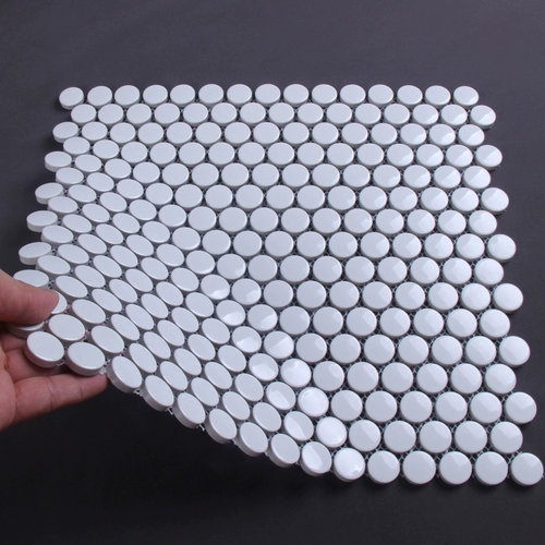 Бренд белого кролика скандинавская керамическая глазурь 2 см. Черно -белая круглая мозаика плитка 19*19 кнопок кирпичи с ярким лицом Матоте