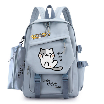 taobao agent Fashionable one-shoulder bag, multilayer pencil case, capacious backpack, cat
