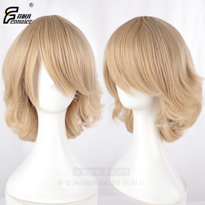 taobao agent Tiger Bunny Bunby Brooks JR rabbit flax color short curly hair men's wig