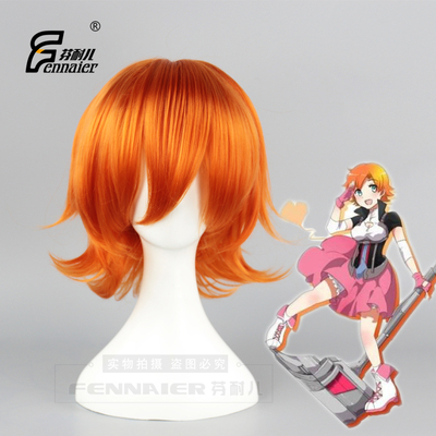 taobao agent Fenny's full -time master Sun Xiangxiang turned to RWBY NORA VALKYRIE orange anti -short hair cos wig