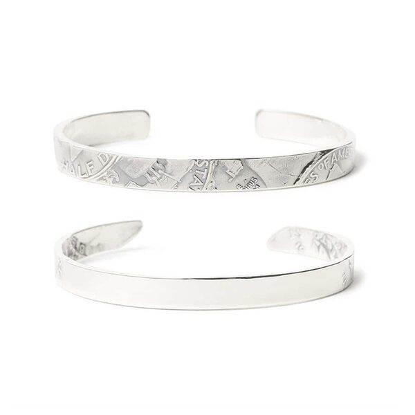 BEAMS X NORTH WORKS япония ручной старинное серебро валюта браслет  11-42-0014-803