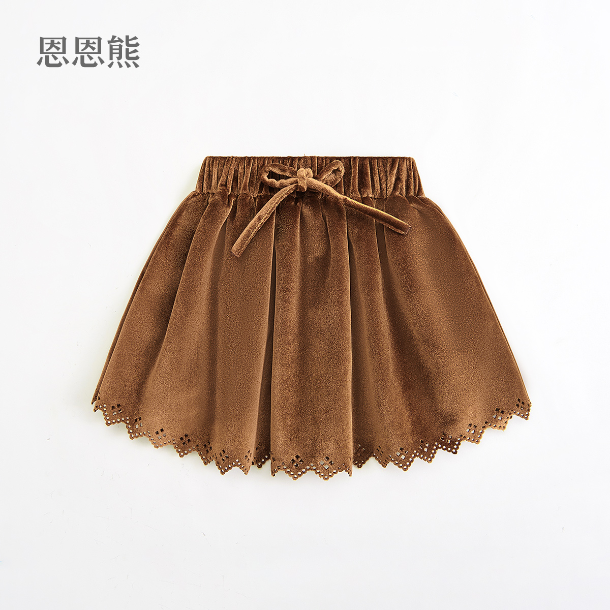 Baby girl skirt Western style spring and autumn retro gold velvet enn bear 2020 new autumn clothing 3 years old 4 girls short skirt