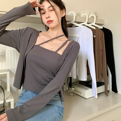 taobao agent Autumn set, small design cardigan, plus size, trend of season, lifting effect, long sleeve