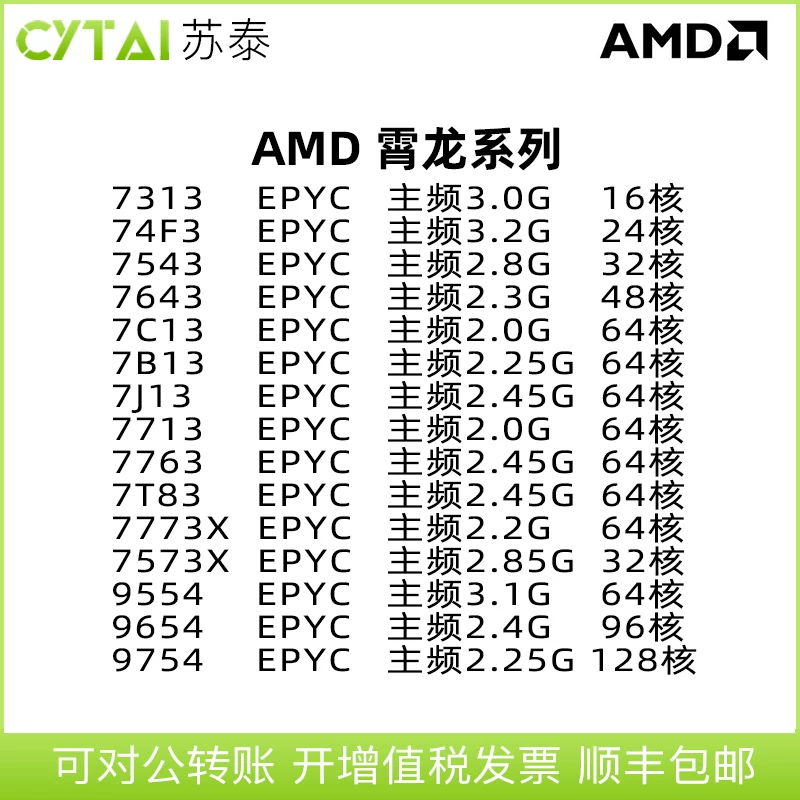 AMD EPYC73137C137B13 7J13 7713 7763 7V13 7773X серверный CPU с налогом включено