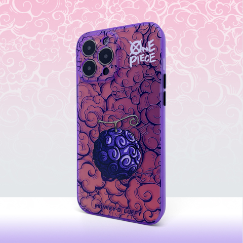 Luffy Purple Laser Gradient One Piece Anime Plus/Pro/Max – 16, 15, 14, 13, 12, 11 iPhone Case