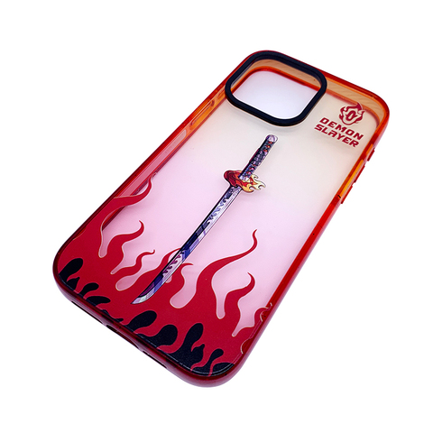 Demon Slayer Flame Sword Red Orange White iPhone Case