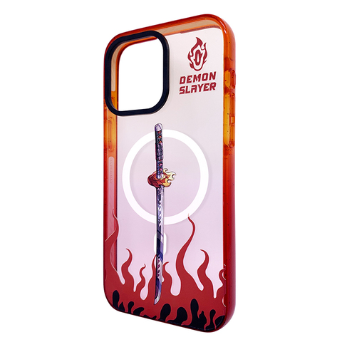 Demon Slayer Flame Sword Red Orange White iPhone Case