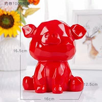 Геометрическая свинья красная