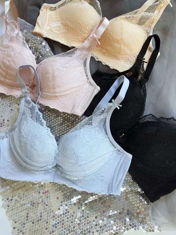 Elite lace breathable invisible push up bra, wireless bra, with embroidery