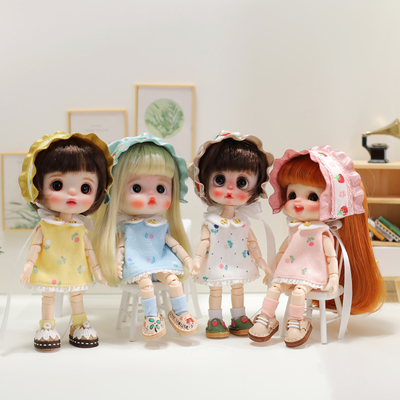 taobao agent OB11 baby clothes Obitsu11 clothes GSC Molly can wear strawberry hair band four -piece suit