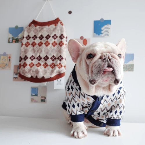Новая одежда для домашних животных геометрический кардиган в британском стиле пальто собака осень и зимняя одежда увлечения и одежда в пугби шнаузер