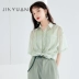 Áo sơ mi nữ chính hãng Jinyuan 2020 áo sơ mi voan màu xanh lá cây rời mùa hè phụ nữ thời trang hàng đầu A202103 - Áo sơ mi Áo sơ mi