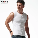 Мужской жилет, хлопковая спортивная летняя футболка без рукавов, в обтяжку, облегающий крой