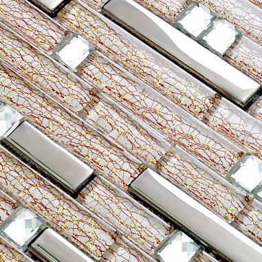 Серебряное алмазное зеркало Хрустальное стекло Мозаичное телевидение Фоновая стена Длинная Стинка Металлическое зеркало гостиная туалетная плитка туалетная плитка